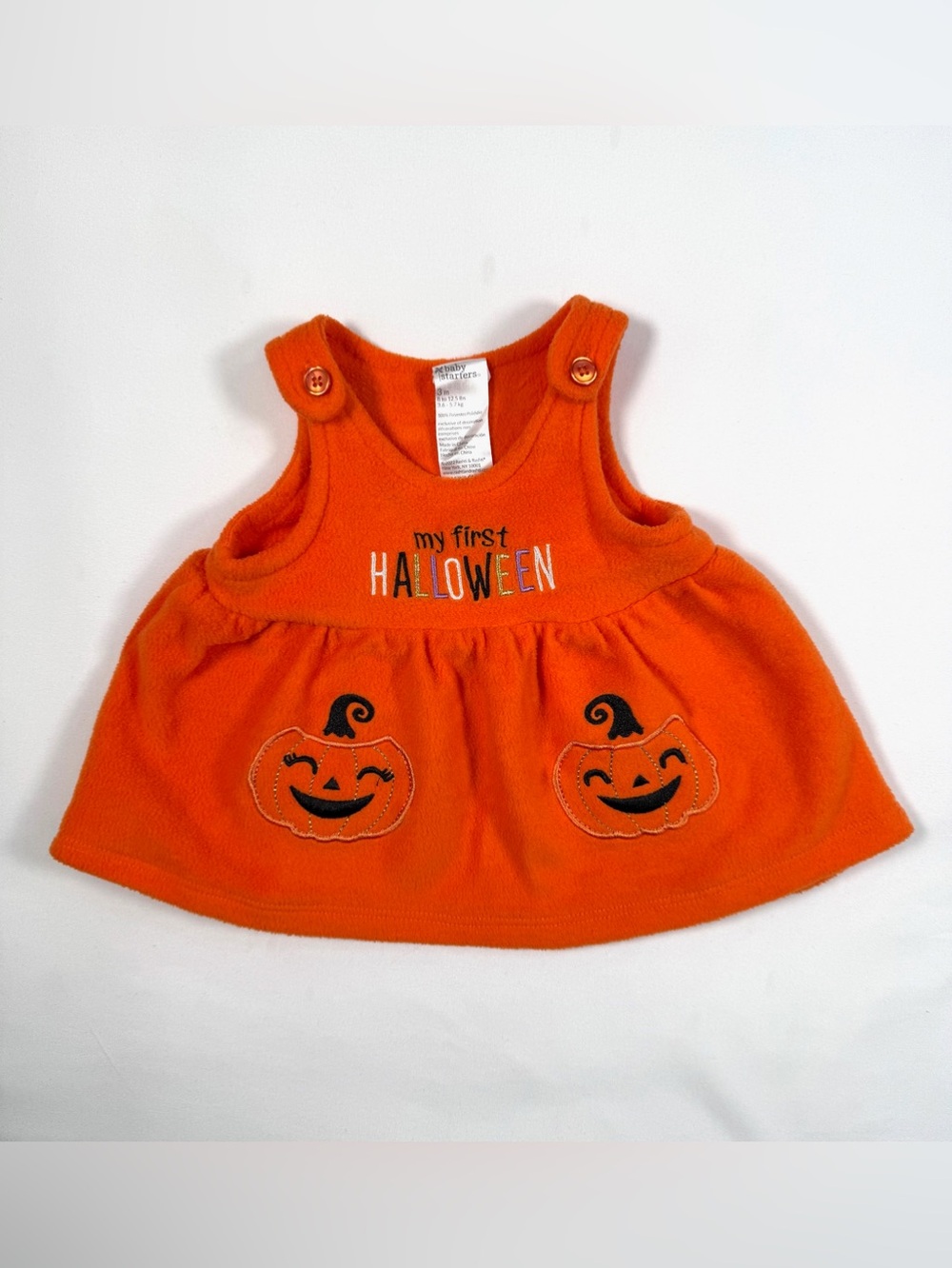 BABY STARTERS Baby Halloween Pumpkin Fleece Jumper‎ Dress Size 3M Spooky Cute